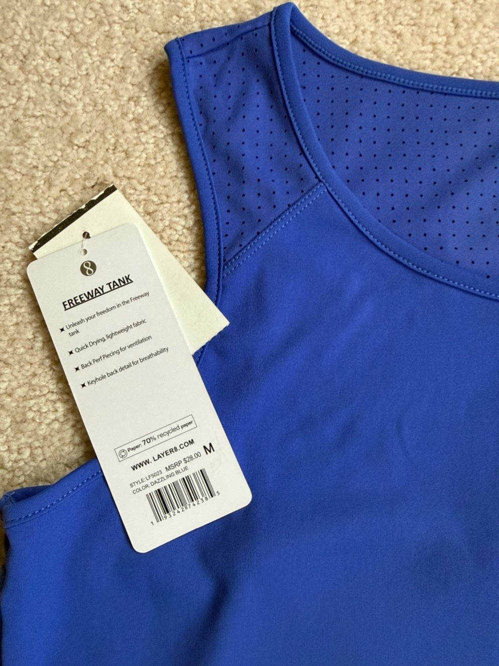 LAYER 8 blue/purple Freeway tank top - size M - Picture 6 of 7